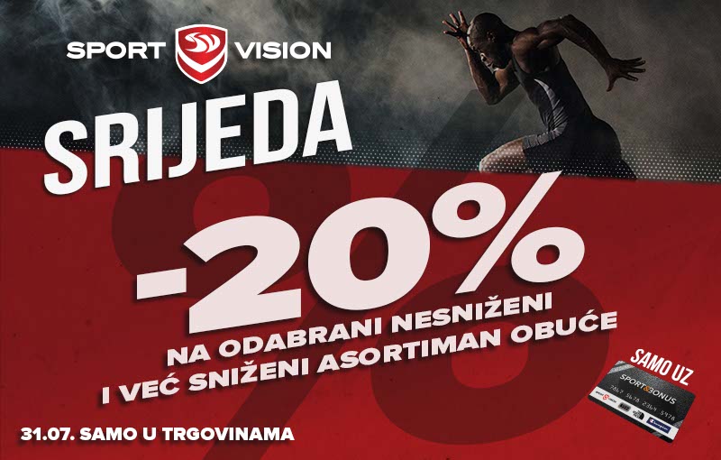 Iskoristi Sport Vision Srijedu i uhvati sjajne popuste u Sport Vision trgovinama!